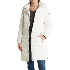 NWT - Lucky Brand puffer hood Jacket cream/white color Size Large